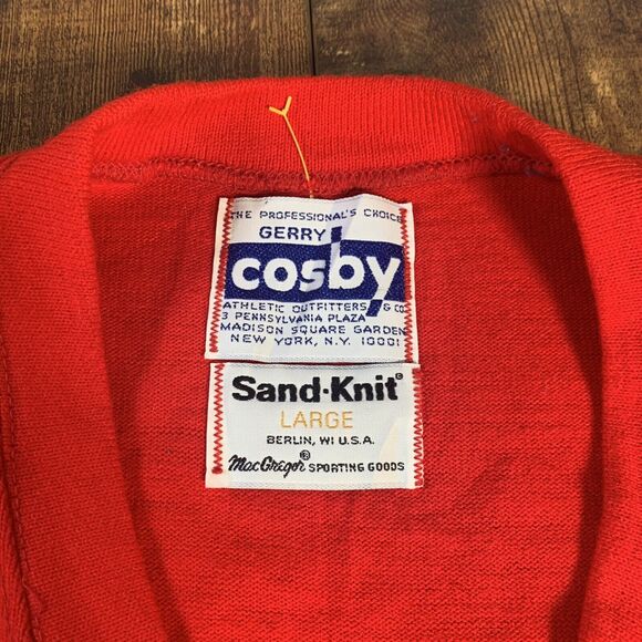 VTG Gerry Cosby USA Sand Knit Football Rare New York Giants Sweater Sz Large - Picture 3 of 6
